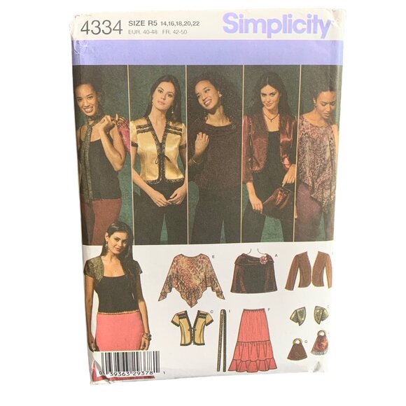 Simplicity 4334 Sewing Pattern For Misses' Tops & Skirts Sizes 14-22 Uncut - Picture 1 of 2
